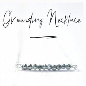 ! NWT Handcrafted Genuine Hematite Gemstone Bar .925 Sterling Silver Necklace !